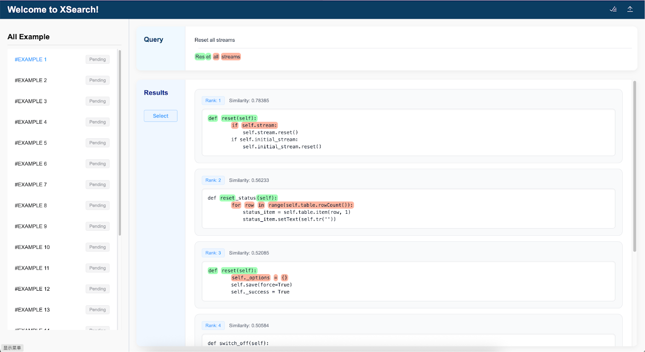 Interface of Experimental Group